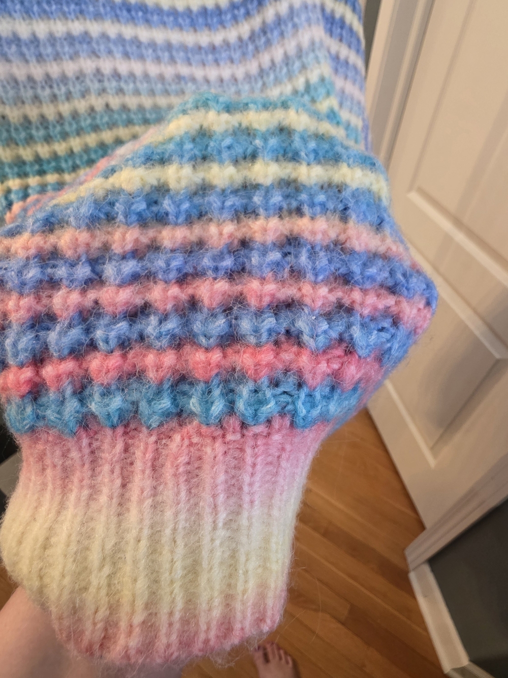 Polagram Gradient Pastel Multi-Stripe Open Cardigan Sweater - Picture 10 of 13